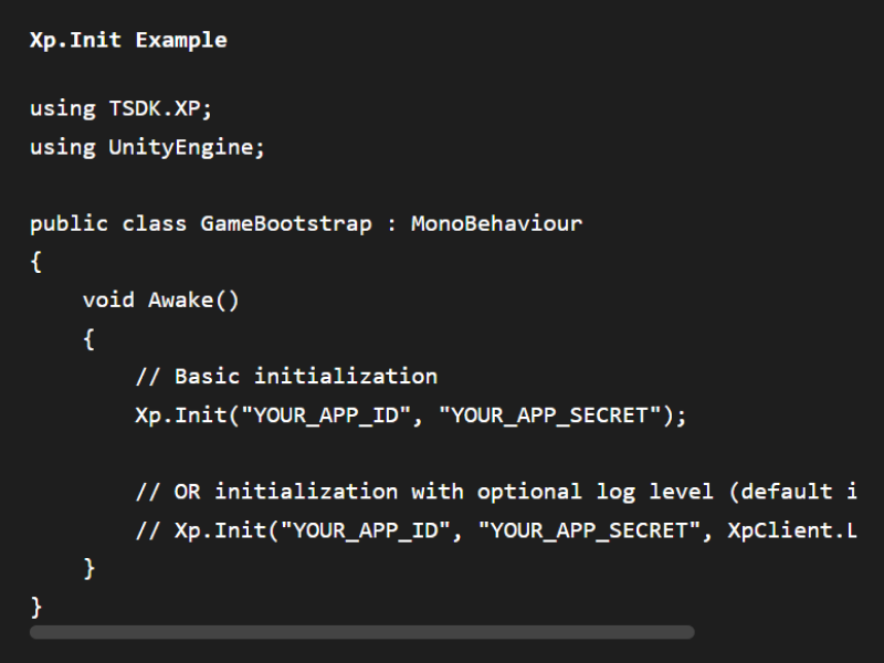 SDK Integration Code